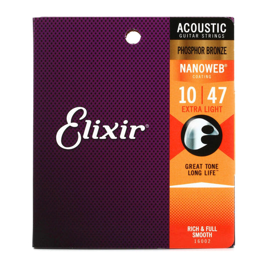 Elixir Nanoweb Phosphor Bronze Acoustic Guitar Strings