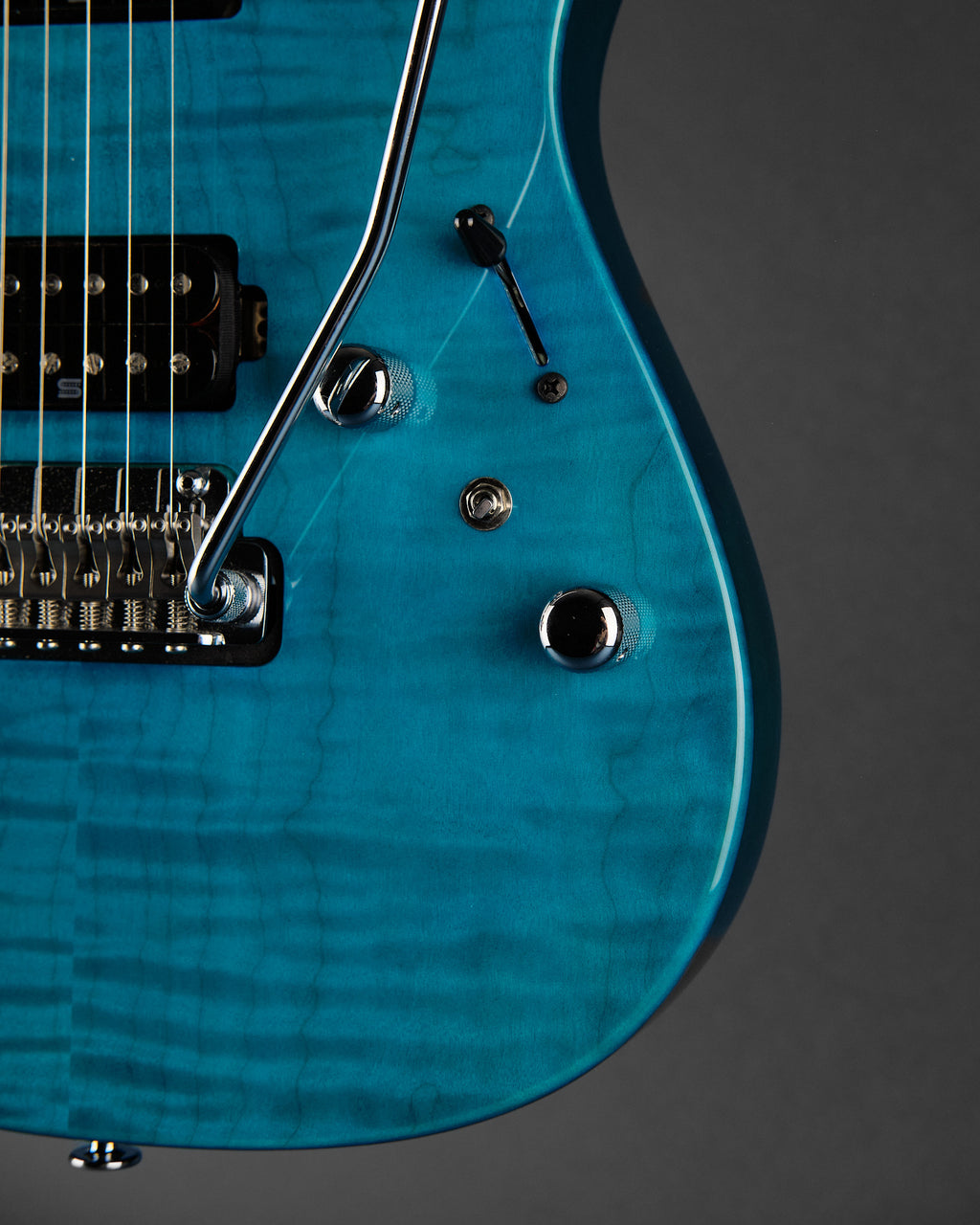 2022 Ibanez MM1 Prestige Martin Miller Signature Transparent Aqua Blue