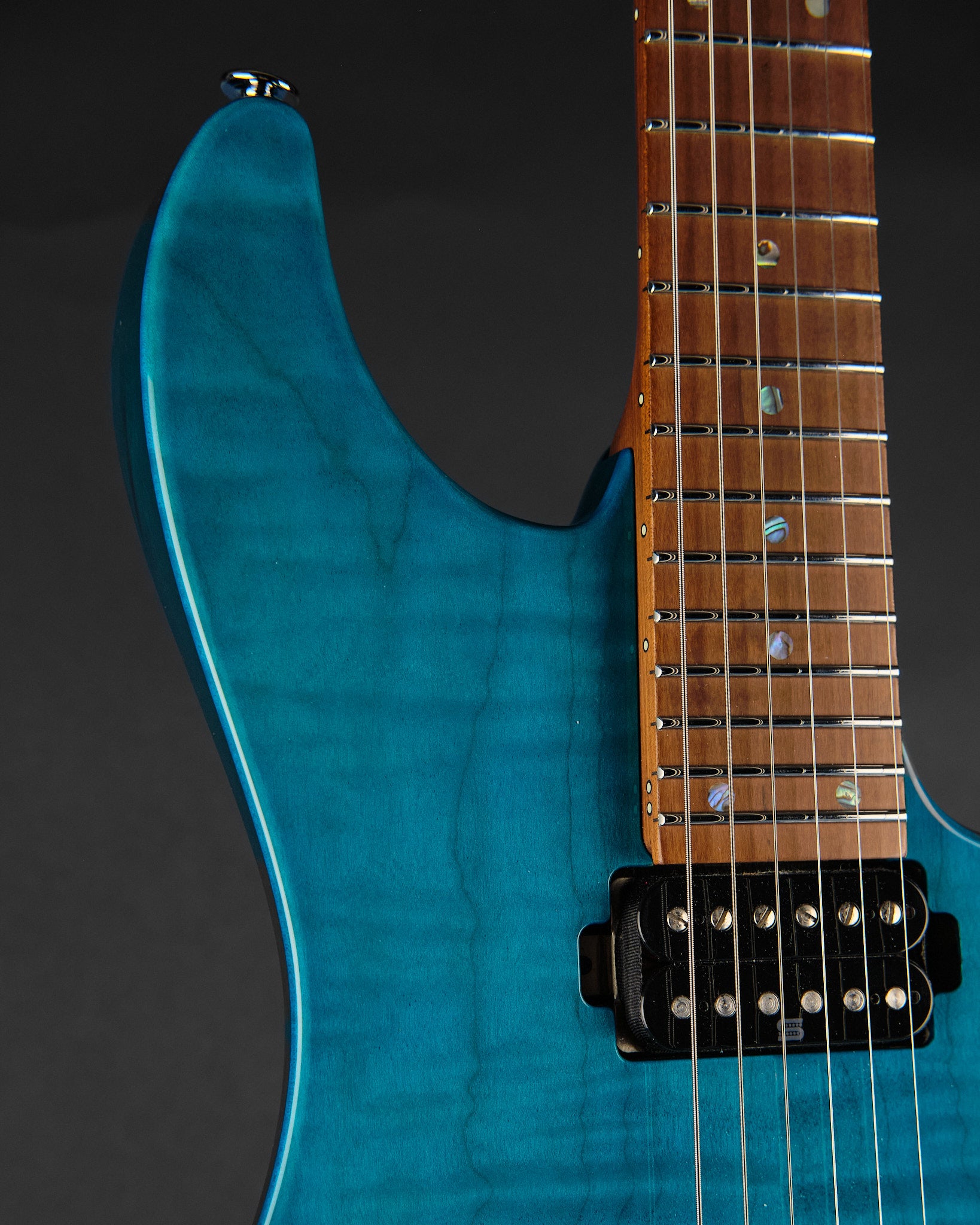 2022 Ibanez MM1 Prestige Martin Miller Signature Transparent Aqua Blue
