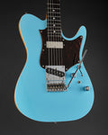 2022 Ibanez TQMS1 Tom Quayle AZ Celeste Blue - body front | Replay Guitars