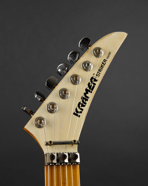 1980s Kramer Striker 100ST White - headstock front | Replay Guitars