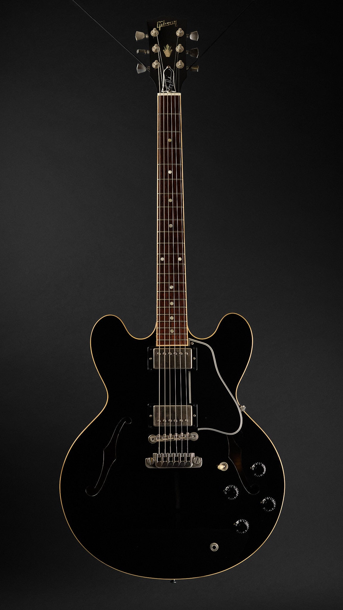 2006 Gibson Custom Shop Roy Orbison ES-335 Ebony - full front | Replay Guitars