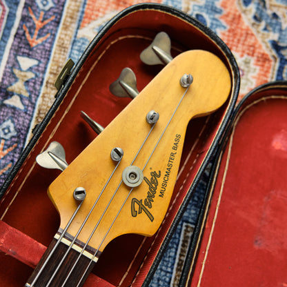 1975 Fender Musicmaster Bass Aged Olympic White