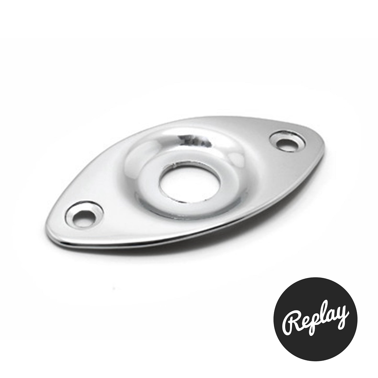 Oval Metal Jack Plate with Recessed Input